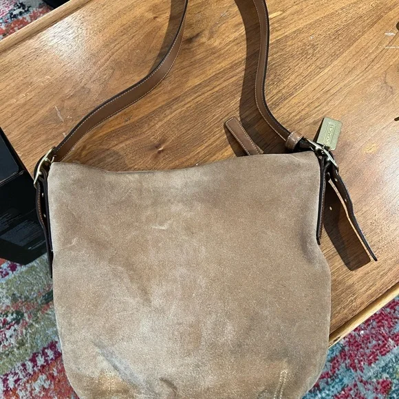 バッグ Vintage Coach Legacy suede Hand Bag Vintage Coach Y2K Legacy Ali Mahogany Suede With Metallic